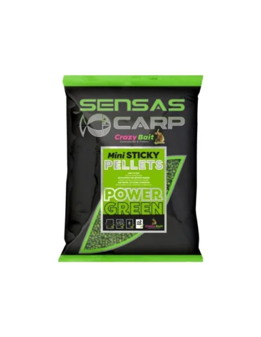 SENSAS mini pellet appiccicosi Power Green 700g